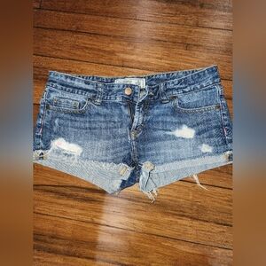 PINK Victoria's Secret Blue Jean Shorts Distressed Style
